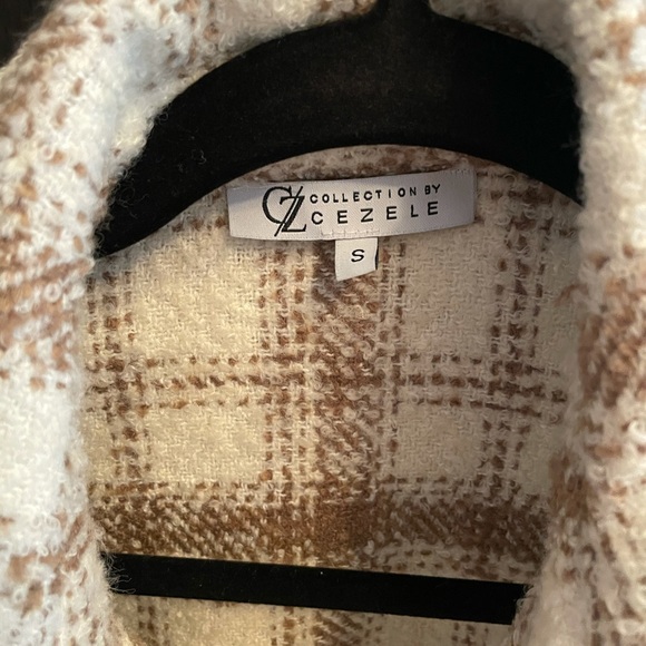 Beige Plaid Shacket - Picture 2 of 3